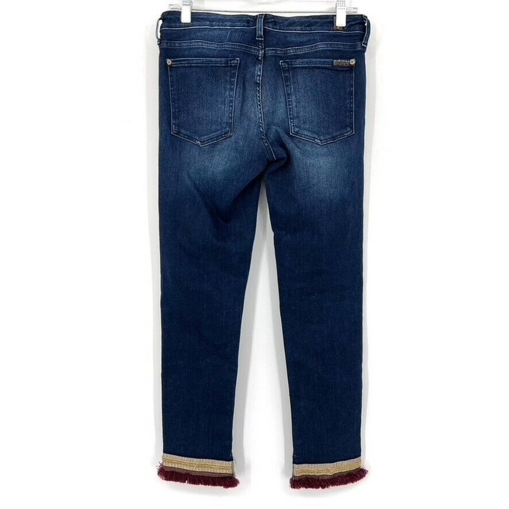7 For All Mankind Pyper Cropped Boho Jeans Size 28 Blue - Picture 5 of 5